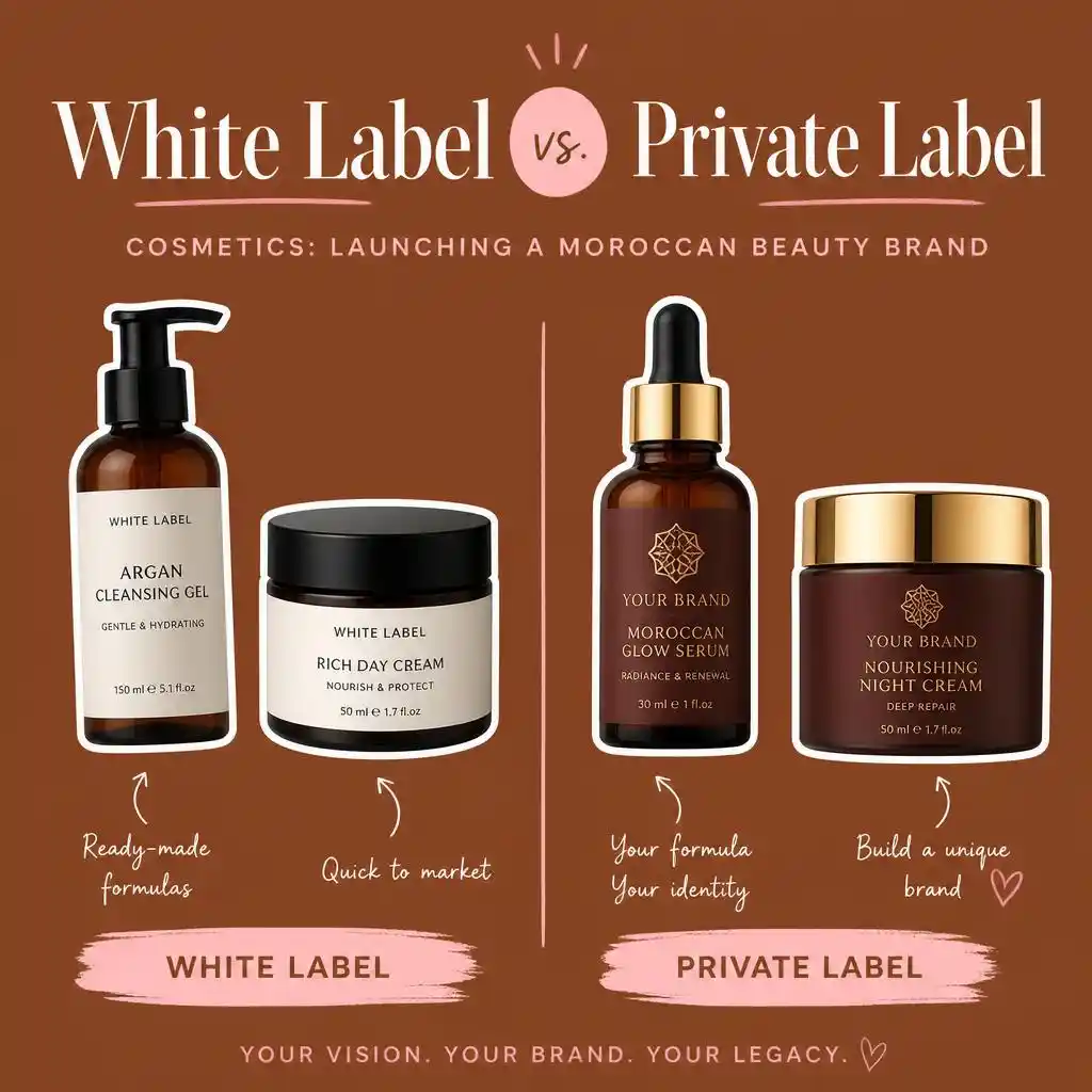 White Label vs. Private Label Cosmetics Launching a Moroccan