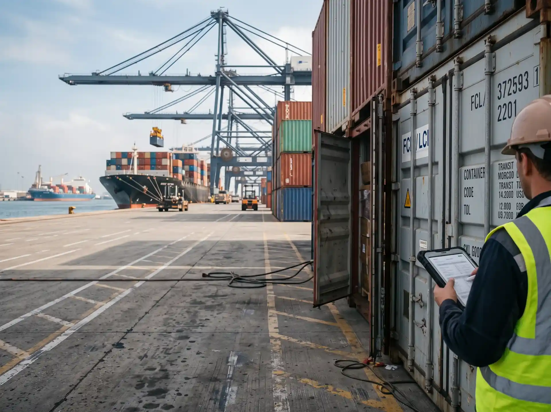 Container ship carrying FCL and LCL ocean freight from Morocco